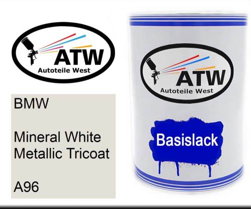 BMW, Mineral White Metallic Tricoat, A96: 500ml Lackdose, von ATW Autoteile West.